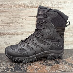 Mens Merrell Moab Tactical Boots Sz 8.5 Used Side Zip Black J003907 Waterproof